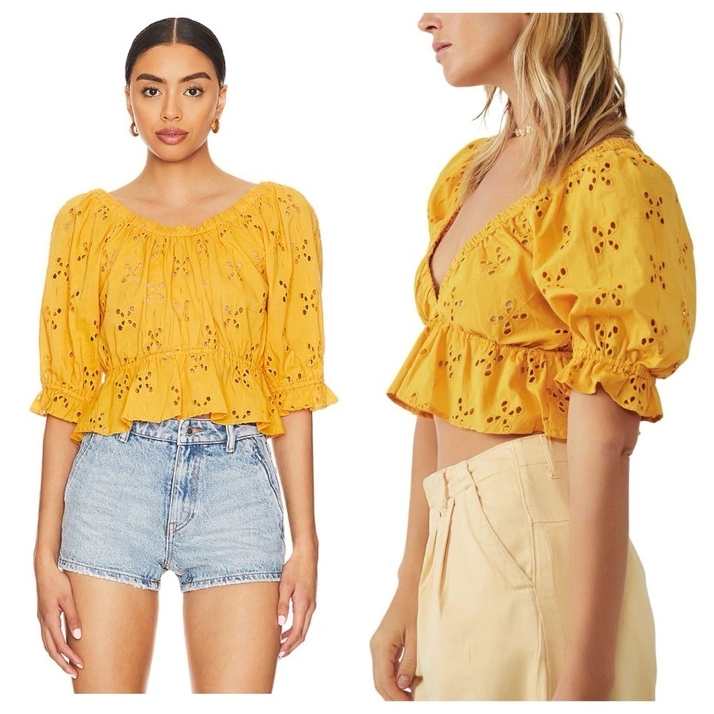 Free People | Prairie Cottagecore Coastal Cowgirl Gardenia Top Golden Girl | M